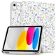 Tech-Protect Sc Pen Apple iPad 11 2025 / iPad 10.9 2022 oldalra nyíló, kitámasztható mappa tok ceruza tartóval, virág minta