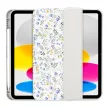 Tech-Protect Sc Pen Apple iPad 11 2025 / iPad 10.9 2022 oldalra nyíló, kitámasztható mappa tok ceruza tartóval, virág minta