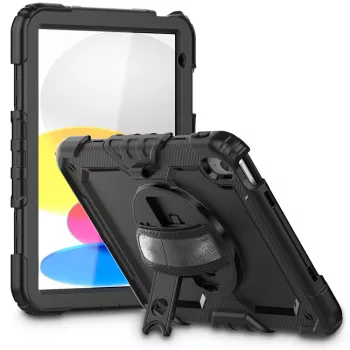   Tech-Protect Solid Apple iPad 11 2025 / 10.9 2022 tablet tok kitámasztóval, fekete