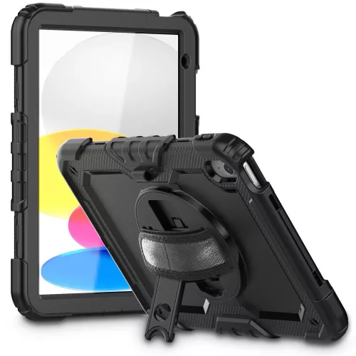 Tech-Protect Solid Apple iPad 11 2025 / 10.9 2022 tablet tok kitámasztóval, fekete
