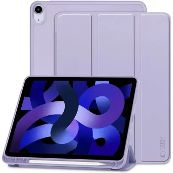   Tech-Protect Sc Pen Apple Air 11 (2024 / 2025) / iPad Air 4 / 5 (2020 / 2022) oldalra nyíló, kitámasztható mappa tok ceruza tartóval, lila
