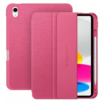   Tech-Protect Sc Pen Canvas Apple iPad 11 2025 / 10.9 2022 oldalra nyíló, kitámasztható mappa tok ceruza tartóval, magenta