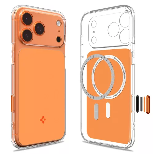 Spigen Ultra Hybrid T MagFit Apple iPhone 17 Pro / 18 Pro tok, MagSafe, Glossy Orange, narancs