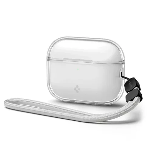 Spigen Liquid Crystal Apple Airpods Pro 3 szilikon tok, csuklópánttal, Crystal Clear, átlátszó