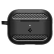 Spigen Rugged Armor Apple AirPods Pro 3 tok, karabinerrel, Matte Black, fekete