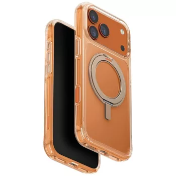   Uniq Swivix Apple iPhone 17 Pro tok 360 fokban állítható kitámasztóval, átlátszó-arany