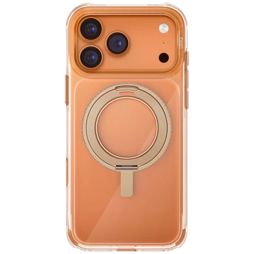 Uniq Swivix Apple iPhone 17 Pro / 18 Pro tok 360 fokban állítható kitámasztóval, átlátszó-arany