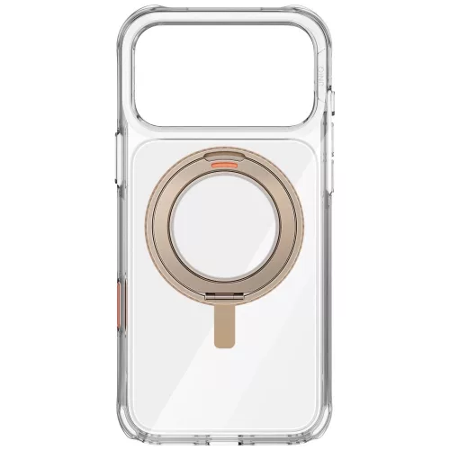 Uniq Swivix Apple iPhone 17 Pro / 18 Pro tok 360 fokban állítható kitámasztóval, átlátszó-arany