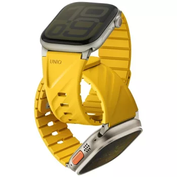   Uniq Fluo Apple Watch 40/41/42/44/45/46/49mm mágneses szíj, sárga