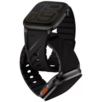   Uniq Fluo Apple Watch 40/41/42/44/45/46/49mm mágneses szíj, fekete