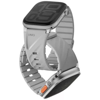   Uniq Fluo Apple Watch 40/41/42/44/45/46/49mm mágneses szíj, szürke
