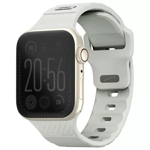 Uniq Stride KFM Apple Watch 1/2/3/4/5/6/7/8/9/10/11/SE/SE2/SE3 (40/41/42mm) gumis szilikon szíj, szürke