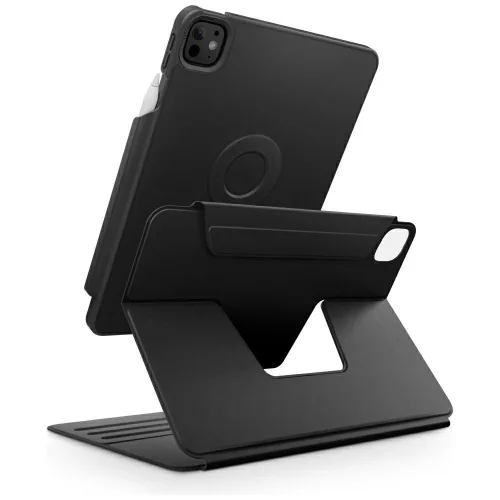 Uniq Rovus 360 Apple iPad Pro 13 2024 / 2025 mágneses tok kitámasztóval, 360 fokban forgatható, fekete