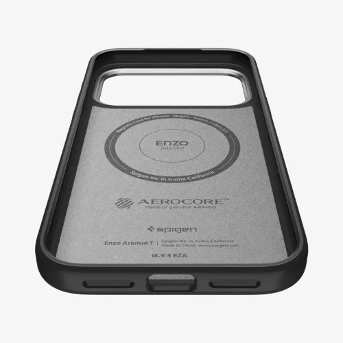 Spigen Enzo Aramid T MagFit Apple iPhone 17 Pro / 18 Pro tok, MagSafe, Black, fekete