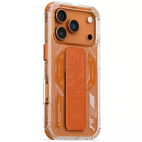 Skinarma Helio Apple iPhone 17 Pro Max mágneses tok kitámasztóval, narancs