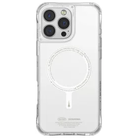   Skinarma Saido Apple iPhone 16 Pro mágneses tok, Magsafe kompatibilis, átlátszó-neonzöld (sötétben világító)