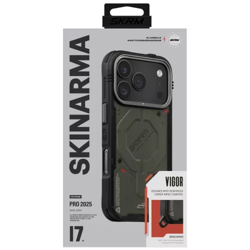 Skinarma Vigor Apple iPhone 17 Pro / 18 Pro mágneses tok, Magsafe kompatibilis, zöld