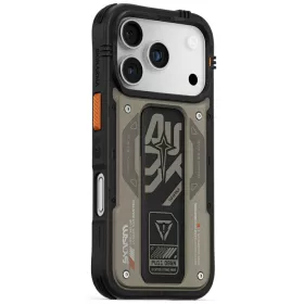   Skinarma Aegis Apple iPhone 17 Pro / 18 Pro mágneses tok kitámasztóval, Magsafe kompatibilis, szürke