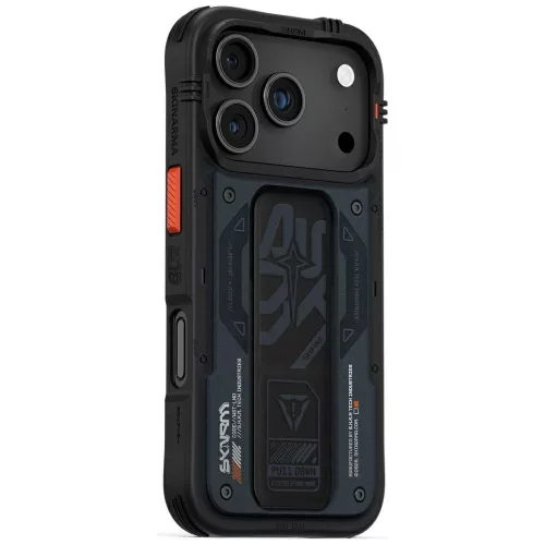 Skinarma Aegis Apple iPhone 17 Pro / 18 Pro mágneses tok kitámasztóval, Magsafe kompatibilis, kék