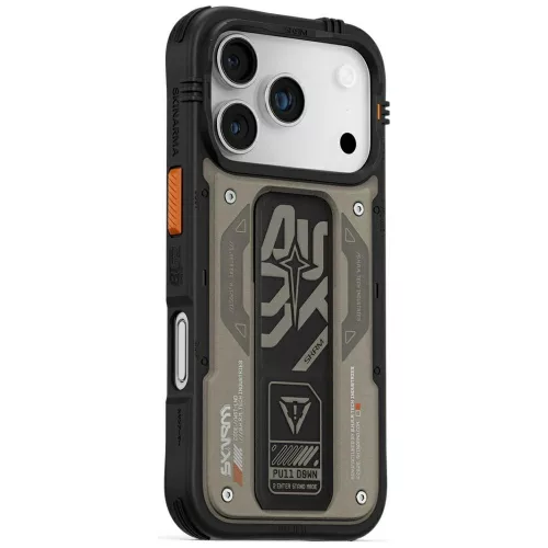 Skinarma Aegis Apple iPhone 17 / 18 Pro Max mágneses tok kitámasztóval, Magsafe kompatibilis, szürke