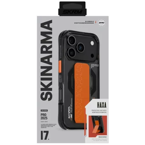 Skinarma Haxa Apple iPhone 17 / 18 Pro Max mágneses tok kitámasztóval, Magsafe kompatibilis, fekete