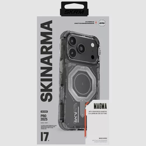 Skinarma Magma Apple iPhone 17 Pro Max / 18 Pro Max mágneses tok, Magsafe kompatibilis, szürke