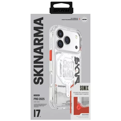 Skinarma Sonix Apple iPhone 17 Pro / 18 Pro mágneses tok, Magsafe kompatibilis, átlátszó