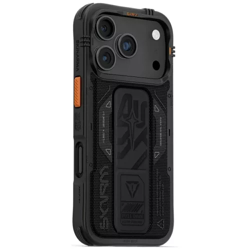 Skinarma Phantom Apple iPhone 17 Pro mágneses tok kitámasztóval, Magsafe kompatibilis, fekete