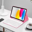 Tech-Protect Sc Pen Apple iPhone iPad 11 2025 / iPad 10.9 2022 oldalra nyíló, kitámasztható mappa tok ceruza tartóval, mágneses rögzítés, billentyűzettel, rózsaszín