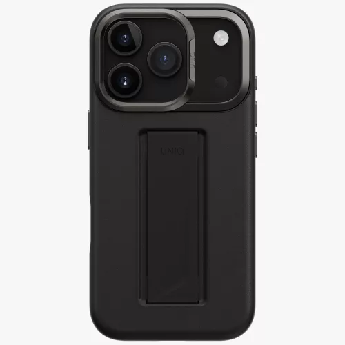 Uniq Heldro Pro Apple iPhone 17 Pro / 18 Pro mágneses tok tartóval, kameravédő kerettel, MagSafe, fekete