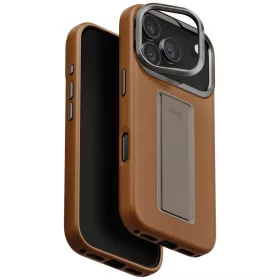   Uniq Heldro Pro Apple iPhone 17 Pro / 18 Pro mágneses tok tartóval, kameravédő kerettel, MagSafe, barna