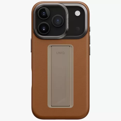 Uniq Heldro Pro Apple iPhone 17 Pro / 18 Pro mágneses tok tartóval, kameravédő kerettel, MagSafe, barna