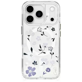   Uniq Coehl Amara Apple iPhone 17 Pro / 18 Pro mágneses tok, MagSafe, átlátszó-lila (virág minta)