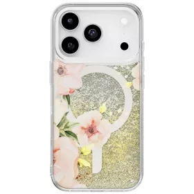   Uniq Coehl Solea Apple iPhone 17 Pro / 18 Pro mágneses tok, MagSafe, arany-bézs (csillámos / virág minta)