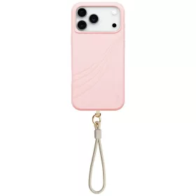   Uniq Coehl Serina Apple iPhone 17 Pro Max / 18 Pro Max mágneses tok, MagSafe, csuklópánttal, rózsaszín-bézs
