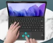 Apple iPad Pro 11 (2024 / 2025), Bluetooth billentyűzetes, mappa tok, Touch Pad, mágneses rögzítés, Wooze Simple Touch, fekete