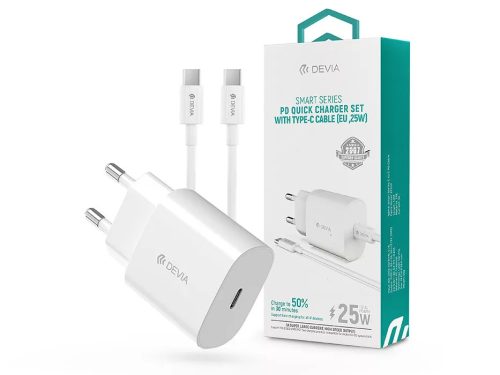 25W töltő adapter szett USB-C USB-C kábellel