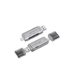 Kétcsatlakozós USB 3.0 + Type-C kártyaolvasó SD és microSD memóriakártyákhoz