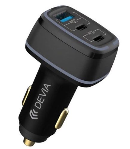 Devia Extreme Speed 115W autós gyorstöltő – USB + 2× Type-C kimenettel, laptophoz is