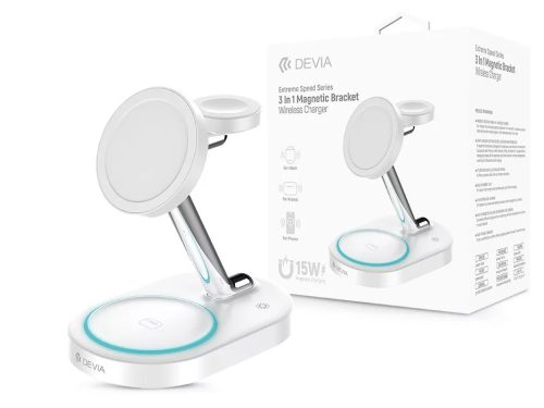 DEVIA 3 az 1-ben mágneses vezeték nélküli töltőállvány – stílusos és praktikus megoldás iPhone, AirPods és Apple Watch töltésére