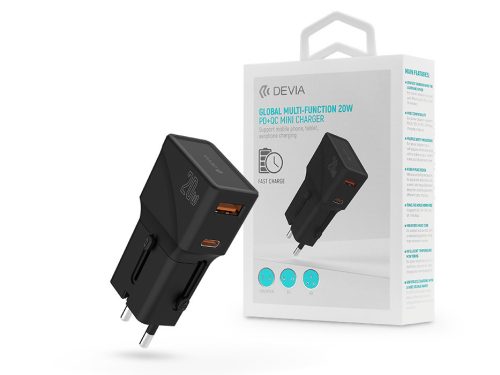 Devia többfunkciós globális hálózati töltő utazó adapter (CN/JP/US/EU/UK/AU)