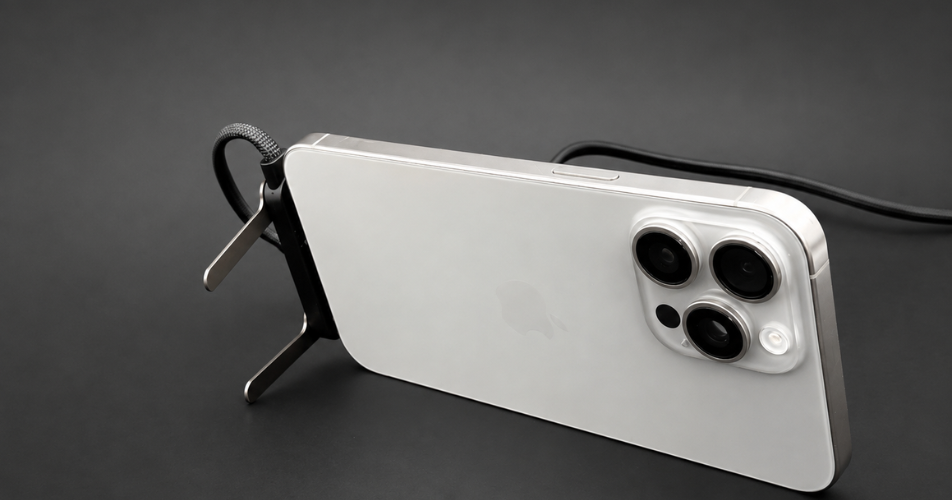 MAQO FlexStand USB-C kábel fekvő helyzetű telefontartóként